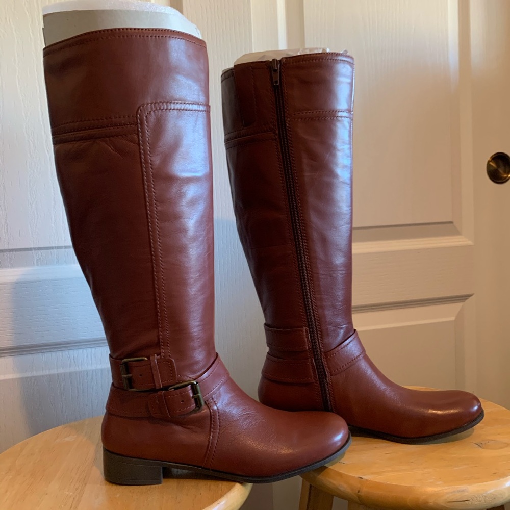 Ladies Brown Leather Boots 7.5M